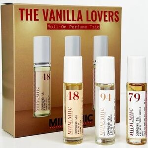 MIIM.MIIC Fragrance Labs Vanilla Lovers Roll-On Perfume Trio Travel Size NIB!